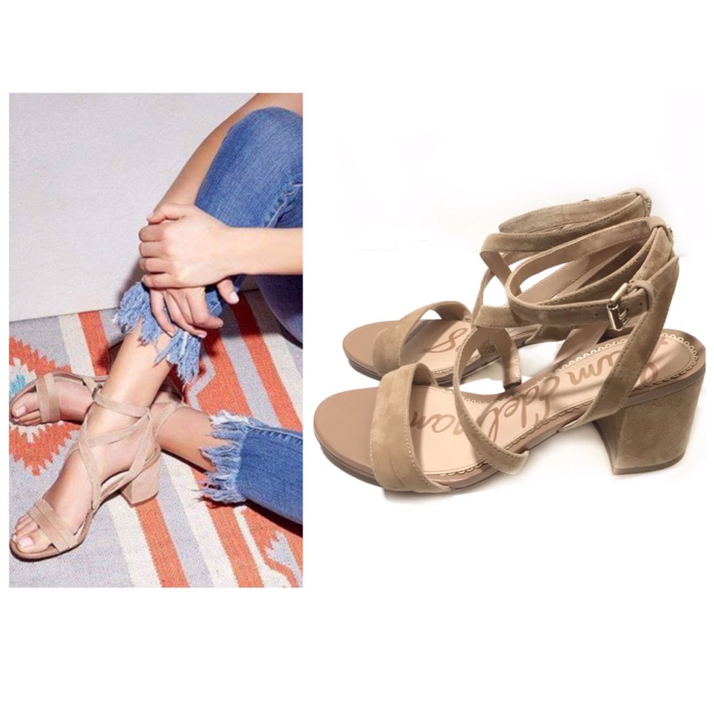 Sam Edelman 7.5 Nude Suede Sandal CrissCross Sammy